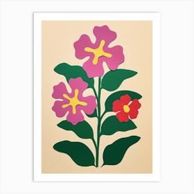 Cut Out Style Flower Art Phlox Art Print