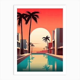 Miami Beach Florida, Usa, Bold Outlines 1 Art Print