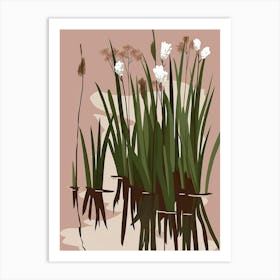 White Reeds Art Print