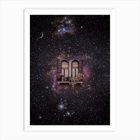 Window And Balcony In Space Art Print