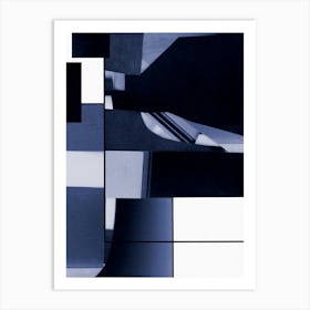 Abstract Blue No. 3 - Geo Minimalist Abstract  Art Print