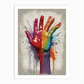 Rainbow Hand Canvas Print Art Print