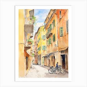 Piacenza, Italy Watercolour Streets 3 Art Print