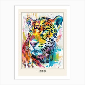 Jaguar Colourful Watercolour 1 Poster Art Print