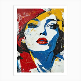 Woman With Red Lipstick, Pop Art 2 Art Print