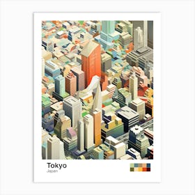 Tokyo, Japan, Geometric Illustration 2 Poster Art Print