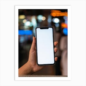 Woman Holding An Iphone 1 Art Print