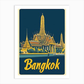 Aihrgdesign A Retro Travel Poster For Bangkok 3 Art Print