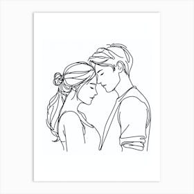 Couple Line Art Art Print