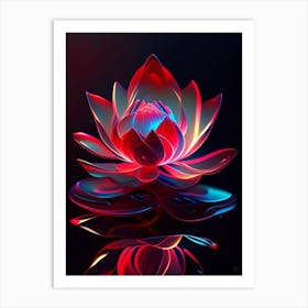 Red Lotus Holographic 6 Art Print