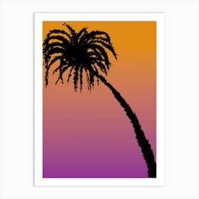 Palm Tree Silhouette Sunset Art Print