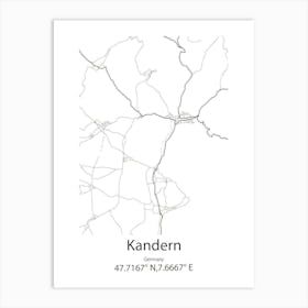 Kandern,Germany Minimalist Map Art Print