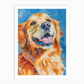 Golden Retriever Acrylic Painting 9 Art Print