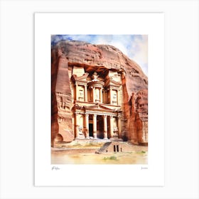 Petra, Jordan 2 Watercolour Travel Poster Art Print
