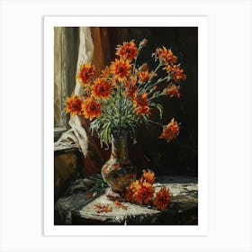 Baroque Floral Still Life Gaillardia 3 Art Print