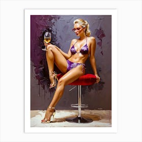 Modeling With A Glass Of Wine 14 Art Print