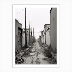 Ostia, Italy, Black And White Photography 3 Art Print