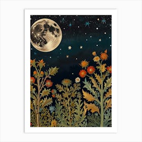 Moonlight In The Garden Style William Morris 1 Art Print 7 Art Print