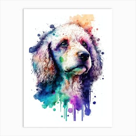 Cute Poodle Watercolor Portrait Art Print