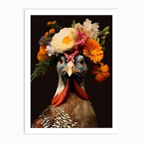 Bird With A Flower Crown Grouse 3 Art Print