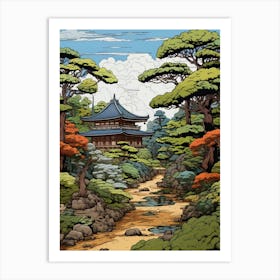 Ise Grand Shrine In Mie, Ukiyo E Drawing 1 Art Print