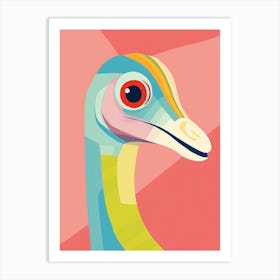 Colourful Dinosaur Compsognathus 3 Art Print