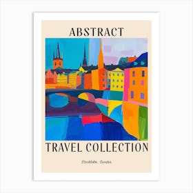 Abstract Travel Collection Poster Stockholm Sweden 2 Art Print