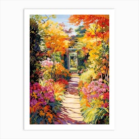 Claude Monets Garden, France In Autumn Fall Illustration 0 Art Print