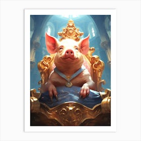 Pig In The Throne Art Print