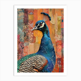 Kitsch Peacock Collage 2 Art Print