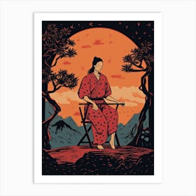Samurai Illustration 11 Art Print