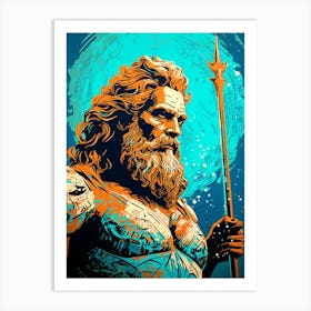 Poseidon Pop Art 4 Art Print