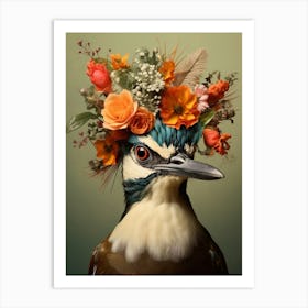Bird With A Flower Crown Lark 3 Art Print