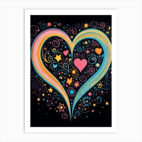 Rainbow Space Heart 2 Art Print