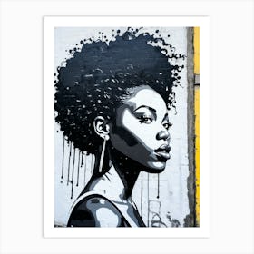 Graffiti Mural Of Beautiful Black Woman 53 Art Print