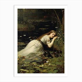 Girl In A Pond art print Art Print