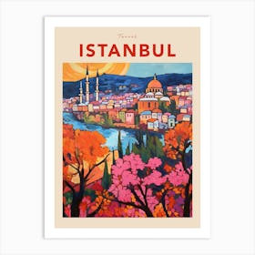 Istanbul Turkey 6 Fauvist Travel Poster Art Print
