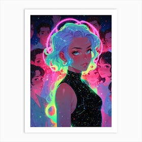 Girl In Space 1 Art Print