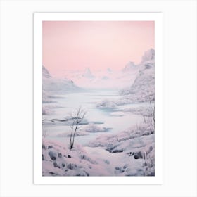 Dreamy Winter Painting Vatnajkull National Park Iceland 1 Art Print