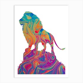 Animal Negative Space ― Lion 1 Art Print