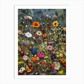 Wild Flowers Knitted In Crochet 11 Art Print