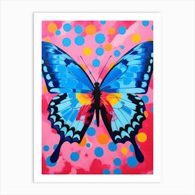 Pop Art Blue Morpho Butterfly 1 Art Print