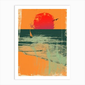 Sunset At The Beach 37 Art Print