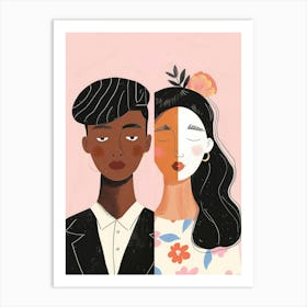 Illustration Of A Couple 3 Art Print