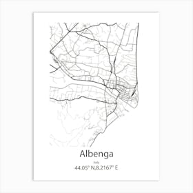 Albenga,Italy Minimalist Map Art Print