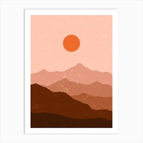 Sunset In The Mountains 24 Art Print