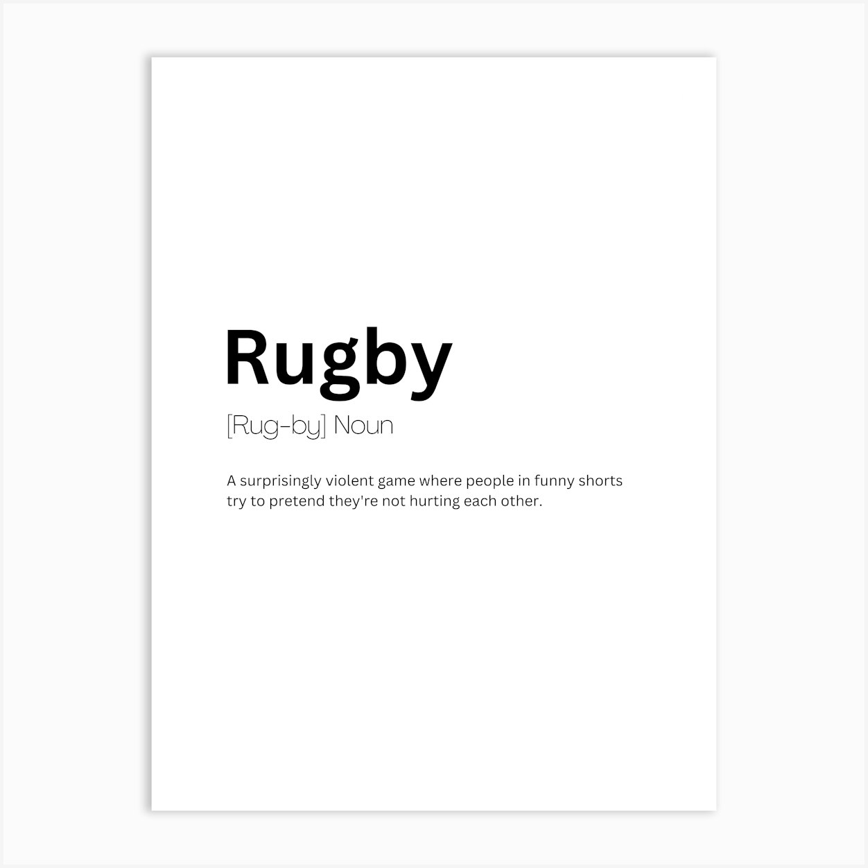 Rugby Definition Meaning Art Print by Kaigozen