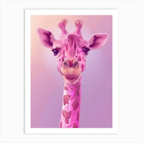 Pink Giraffe Art Print