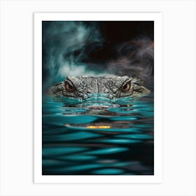 Alligator In The Water Art Print