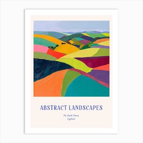 Colourful Abstract The South Downs England 3 Poster Blue Art Print